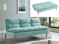 Schlafsofa Klappsofa 3-Sitzer CHARLISE - Stoff - Hellgrün -VIDAXL || HOMCOM Verkäufe ad327b12c89bced0c6690cc670d9b95f