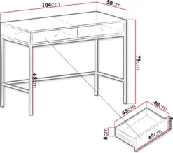 Mirjan24 Schminktisch Mono MT104 Mit 2 Schubladen, Griffe Aus Aluminium, Untergestell Aus Metall 18 X 18 Mm (Farbe: Beige) -VIDAXL || HOMCOM Verkäufe adfb368b2bbcdfa451a825f7372ef1d4