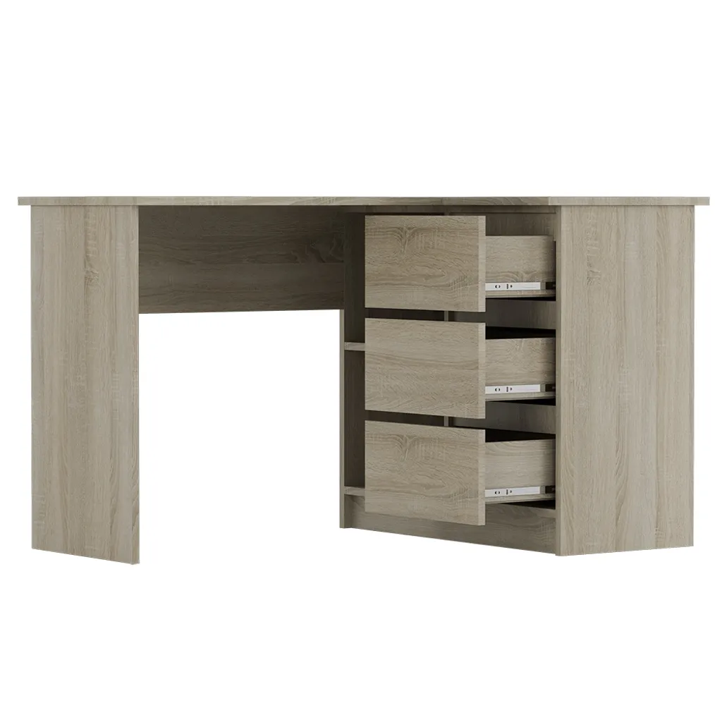 Eckschreibtisch Mit Schubladen Und Regal Sonoma Eiche Groß Aida 3 Eckschreibtisch Mit Schubladen Und Regal Sonoma Eiche Groß Aida – Bild 3