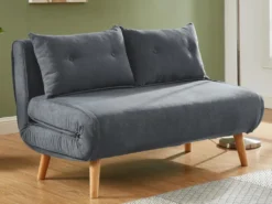 Schlafsofa 2-Sitzer - Stoff - Grau - VALERIO -VIDAXL || HOMCOM Verkäufe b0cdbacd244d4b364c61403834b34749