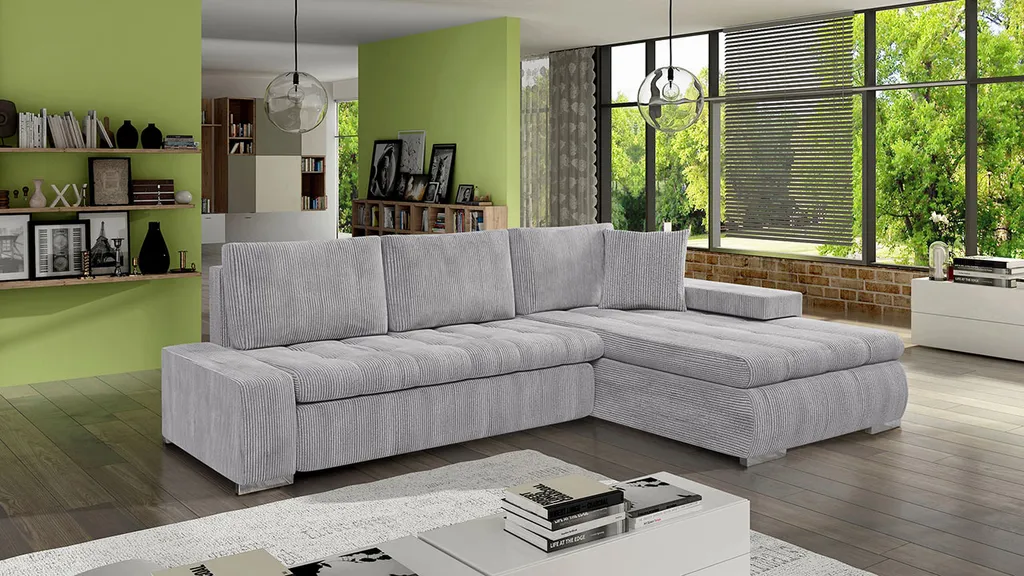 Mirjan24 Ecksofa Orkan Mini Cord, Polsterecke Mit Bettkasten Und Schlaffunktion, Elegante Eckcouch (Farbe: Poso 110) 3 Mirjan24 Ecksofa Orkan Mini Cord, Polsterecke Mit Bettkasten Und Schlaffunktion, Elegante Eckcouch (Farbe: Poso 110) – Bild 3