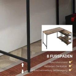 HOMCOM Eckschreibtisch Winkelschreibtisch PC-Tisch Computertisch Bürotisch Regal Schublade L-Form Spanplatte Metall Rustikales Braun 135 X 90 X 79 Cm 13 HOMCOM Eckschreibtisch Winkelschreibtisch PC-Tisch Computertisch Bürotisch Regal Schublade L-Form Spanplatte Metall Rustikales Braun 135 X 90 X 79 Cm -VIDAXL || HOMCOM Verkäufe b203313473b08416cb99340493f60489