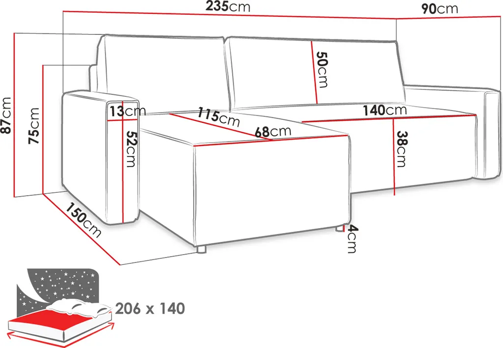 Mirjan24 Ecksofa Madryt, L-Form Couch Mit Bettkasten Und Schlaffunktion, Eckcouch Mit Bettfunktion (Farbe: Manila 02, Seite: Links) 7 Mirjan24 Ecksofa Madryt, L-Form Couch Mit Bettkasten Und Schlaffunktion, Eckcouch Mit Bettfunktion (Farbe: Manila 02, Seite: Links) – Bild 7
