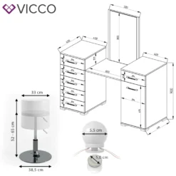 Vicco Schminktisch Zoe Frisiertisch Frisierkommode Spiegel Weiß Hochglanz Inklusive Hocker Und LED-Lichterkette 12 Vicco Schminktisch Zoe Frisiertisch Frisierkommode Spiegel Weiß Hochglanz Inklusive Hocker Und LED-Lichterkette -VIDAXL || HOMCOM Verkäufe b23bbfcfc98c5721d83dc937feebdfd0