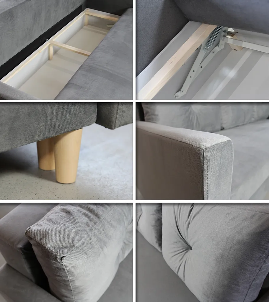 Schlafsofa Rico - Sofa Mit Bettkasten, Couch Mit Schlaffunktion, Bettfunktion, Bettsofa Mit Bonell-Ferderkern, Velours (Dunkelblau (Kronos 09)) 3 Schlafsofa Rico - Sofa Mit Bettkasten, Couch Mit Schlaffunktion, Bettfunktion, Bettsofa Mit Bonell-Ferderkern, Velours (Dunkelblau (Kronos 09)) – Bild 3