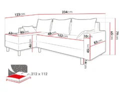 Mirjan24 Ecksofa Brick, Eckcouch Mit Schlaffunktion Und Bettkasten, Freistehendes 4 Sitzer Polstersofa (Farbe: Alova 10 + Alova 04) -VIDAXL || HOMCOM Verkäufe b338be4e8c8ae73705d832a36cadd9eb