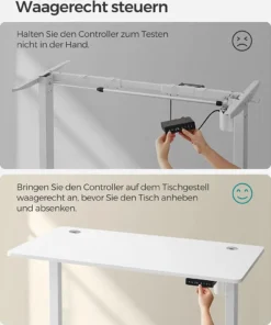 SONGMICS Höhenverstellbarer Schreibtisch Elektrisch, 70 X 140 Cm Tischoberfläche, Stufenlos Verstellbar, Memory-Funktion Mit 3 Höhen, Auffahrschutz, Weiß LSD102W01 -VIDAXL || HOMCOM Verkäufe b35fc27f0ddf2726ff5bd7d5c322e238
