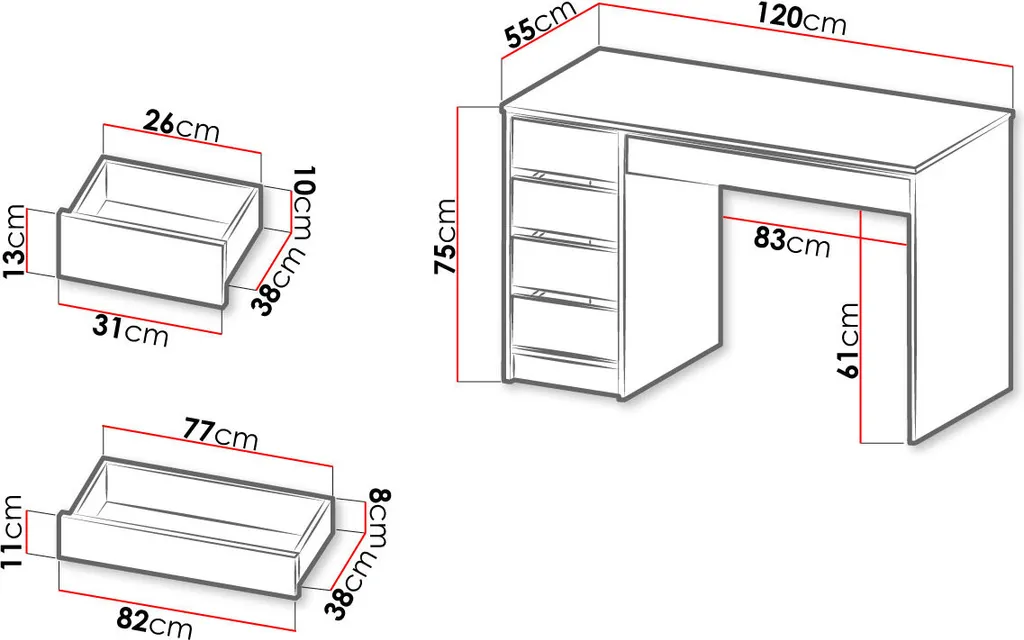 Mirjan24 Schreibtisch / Schminktisch Ada, Elegante Kosmetiktisch, Frisiertisch, Modern Schlafzimmer (Korpus: Weiß, Fronten: Weiß Hochglanz) 4 Mirjan24 Schreibtisch / Schminktisch Ada, Elegante Kosmetiktisch, Frisiertisch, Modern Schlafzimmer (Korpus: Weiß, Fronten: Weiß Hochglanz) – Bild 4