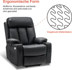 MCombo Elektrische Aufstehhilfe Fernsehsessel Relaxsessel Echtleder 7190BK -VIDAXL || HOMCOM Verkäufe b4eec3b2275ed06b3c1574c21d6ac08d