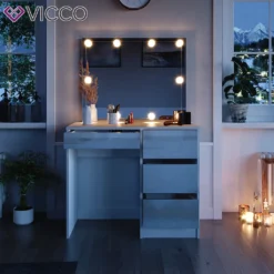 Vicco Schminktisch + Spiegel + LED Sherry Weiß Hochglanz 90 X 75 X 40 Cm Holzwerkstoff -VIDAXL || HOMCOM Verkäufe b72d79a1d757be1d09c5b80eb024e8c9