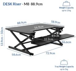 SANODESK Sitz Steh Schreibtisch Stehpult 89 * 59cm Höhenverstellbarer Schreibtisch Schreibtischaufsatz Doppelmonitor-Riser (M8MB) -VIDAXL || HOMCOM Verkäufe b74001e9cf34eaa5cf0a9739e21c89ed