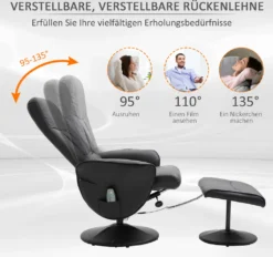 HOMCOM Massagesessel Mit Fußhocker Massagesessel Relaxsessel TV-Sessel145°-Neigung Liegesessel Ergonomischer Stuhl Mit 10 Vibrationpunkte Kunstleder Schwarz 76 X 81 X 105 Cm -VIDAXL || HOMCOM Verkäufe b76007a4e348904f744cafa395ff0789