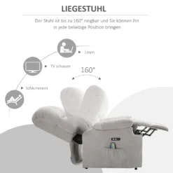 HOMCOM Massagesessel Aufstehhilfe Elektrischer Relaxsessel Mit Wärmefunktion Verstellbarer Winkel USB Fernbedienung Kurzplüsch Grau 83 X 95 X 105 Cm -VIDAXL || HOMCOM Verkäufe b84a133a40eb986f06d20ec10ba944a1
