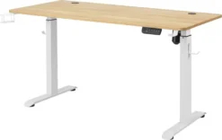 Makika Höhenverstellbarer Schreibtisch Elektrisch 140 X 70 Cm - Eiche Weiß -VIDAXL || HOMCOM Verkäufe b8dc3f7104f70e2e674354e6b0a180af
