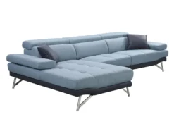 Sofa HWC-H92, Couch Ecksofa L-Form 3-Sitzer, Liegefläche Links, Blau-grau -VIDAXL || HOMCOM Verkäufe b909beeab277b492844772e248026534