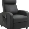 HOMCOM Massagesessel Relaxsessel Fernsehsessel Massagesofa Massagefunktion Liegefunktion Rückenlehne Mit Rückenlehne 2-Punkt-Massage PolyurethanSchaumstoff Schwarz 68 X 88 X 98 Cm