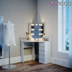 Vicco Eckschminktisch + LED Tilda Weiß 113,3 X 140 X 62,85 Cm Holzwerkstoff -VIDAXL || HOMCOM Verkäufe ba9c930ed0ab18ac83db894470bb2107