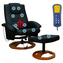 VidaXL Massagesessel Mit Fußhocker Schwarz Kunstleder -VIDAXL || HOMCOM Verkäufe bbafe90f8dbe487db1e7566572a96c20