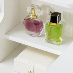 HOMCOM Schminktisch Mit Hocker, Kosmetiktisch Mit Spiegel, Frisiertisch Mit Schubladen, Ablagen, Frisierkommode Mit Anti-Kipp-Schutz Für Schlafzimmer, Weiß, 80 X 38 X 143cm -VIDAXL || HOMCOM Verkäufe bc131506dfbfb3862b9ec9d24c8cd0da