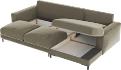 Selsey Schlafcouch MOKPEO - Ecksofa Mit Veloursbezug In Beige - Ottomane Rechts - Schlaffunktion - Bettkasten, 244 Cm Breit -VIDAXL || HOMCOM Verkäufe bcc8498e400a79a02eba38459bdc7379