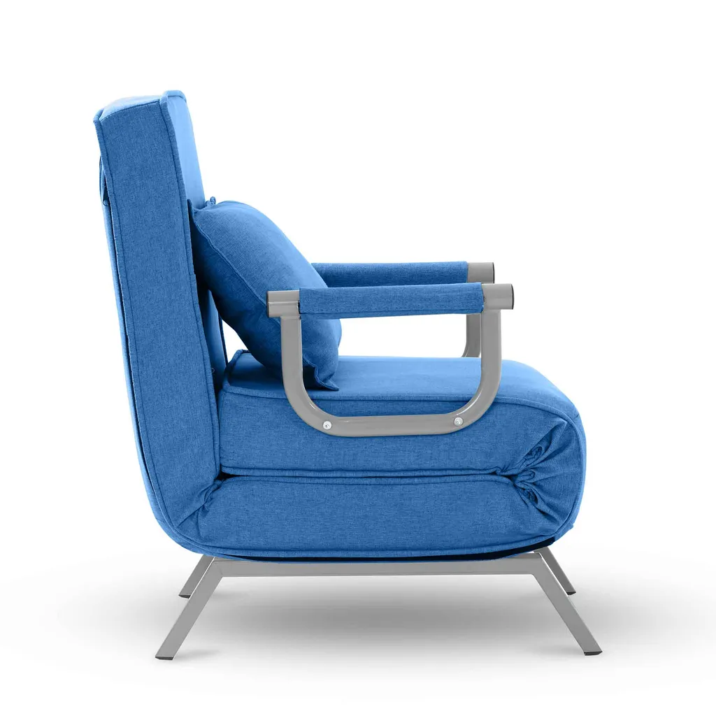 Makika Schlafsessel Schlafsofa Ted Klappbar In Blau 8 Makika Schlafsessel Schlafsofa Ted Klappbar In Blau – Bild 8