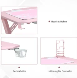 HOMCOM Gaming Tisch Schreibtisch Computertisch Arbeitstisch Möbel Für Büro Wohnzimmer Arbeitszimmer, Modernes Design, MDF Metall 110 X 59 X 75 Cm Rosa+Weiß 11 HOMCOM Gaming Tisch Schreibtisch Computertisch Arbeitstisch Möbel Für Büro Wohnzimmer Arbeitszimmer, Modernes Design, MDF Metall 110 X 59 X 75 Cm Rosa+Weiß -VIDAXL || HOMCOM Verkäufe bd3862b36fbc18f26bb64de9f7833dfc