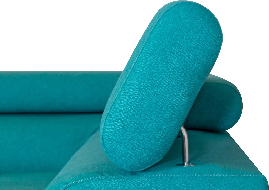 Ecksofa Aller L-form Mit Schlaffunktion Und Bettkasten, Türkis Und Weißes Kunstleder, Links Ottomane. 7 Ecksofa Aller L-form Mit Schlaffunktion Und Bettkasten, Türkis Und Weißes Kunstleder, Links Ottomane. – Bild 7