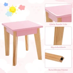 COSTWAY 2-in-1-Schminktischset Für Kinder, Kinderschminktisch Mit Hocker Aus Holz Für Kinder Mit Dreifach Klappbarem Spiegel & Schublade, Make-up Tischset Für Mädchen Von 3-7 Jahren (Rosa) -VIDAXL || HOMCOM Verkäufe bddeef621c579ec877b7a8a9d684c351