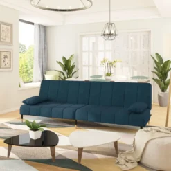 VidaXL Schlafsofa 2-Sitzer Blau Samt