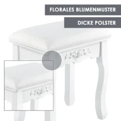 Juskys Schminktisch Julia Mit Spiegel, Hocker & 4 Schubladen, 74 X 40 X 138 Cm, Weiß, Landhausstil, MDF Holz, Kosmetiktisch Frisiertisch Kommode -VIDAXL || HOMCOM Verkäufe c0d881428782d1a471f194c8192ca3bd