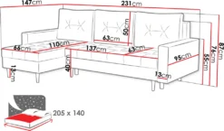 Mirjan24 Ecksofa Kojan, Universal Wohnzimmer Eckcouch Mit Schlaffunktion Und Bettkasten (Farbe: Manila 16) -VIDAXL || HOMCOM Verkäufe c14817659baf8036da320d1ae821388a