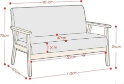 2-Sitzer-Sofa Stoff 113x67x75 Cm Hellgrau Vintage Couch Für Wohnzimmer -VIDAXL || HOMCOM Verkäufe c182c195324e6112ce983d5ba08811bf