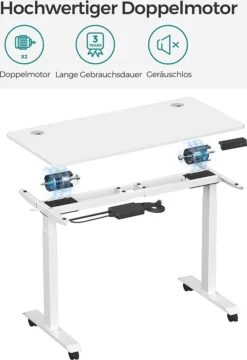 SONGMICS Höhenverstellbarer Schreibtisch Elektrisch, 70 X 140 Cm Tischoberfläche, Doppelmotor, Stufenlos Verstellbar, Memory-Funktion Mit 4 Höhen, Auffahrschutz, Weiß LSD202W01 13 SONGMICS Höhenverstellbarer Schreibtisch Elektrisch, 70 X 140 Cm Tischoberfläche, Doppelmotor, Stufenlos Verstellbar, Memory-Funktion Mit 4 Höhen, Auffahrschutz, Weiß LSD202W01 -VIDAXL || HOMCOM Verkäufe c248f7cab5364b156c06254fcde1e44b