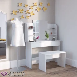 Vicco Schminktisch HOCKER Bank Cm Weiß - Frisiertisch Kommode Spiegel -VIDAXL || HOMCOM Verkäufe c2e1162a4779ec0c3c508f25e1688d1a