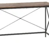 Schreibtisch Dunkelbraun MDF-Platte Holzoptik 115 X 60 Cm Metallgestell Schwarz Rechteckig Industrial Style Für Büro Wohnzimmer Jugendzimmer