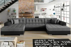 VIDAXL || HOMCOM Verkäufe 36 Ausziehbares Sofa ALABAMA, Schlafcouch, Bettsofa, Sofabett, U Form, 355x80x165, Sawana 05/soft 11