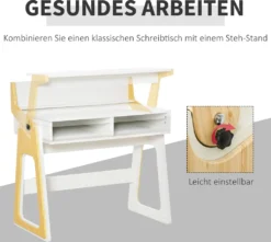HOMCOM Schreibtisch Stehpult Und Sitzpult Mit Verstellbarem Regal Bürotisch Mit 2 Fächer Home-Office Helles Kiefer Beige Weiß 98 X 56,5 X 100,5 Cm 13 HOMCOM Schreibtisch Stehpult Und Sitzpult Mit Verstellbarem Regal Bürotisch Mit 2 Fächer Home-Office Helles Kiefer Beige Weiß 98 X 56,5 X 100,5 Cm -VIDAXL || HOMCOM Verkäufe c3b3bfc5327ec01a54d98e79d111f4c3