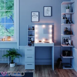 Vicco Schminktisch Frisiertisch Schminkkommode Meryl + LED-Beleuchtung Kommode -VIDAXL || HOMCOM Verkäufe c3bdb9c6196b48eedcb40788b7b00e8b