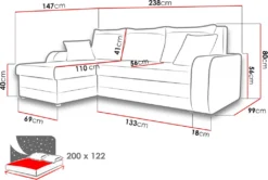 Mirjan24 Ecksofa Kris, Stilvoll Eckcouch Mit Bettkasten Und Schlaffunktion, L-Form Couch, Schlafsofa (Manila 18 + Manila 16) -VIDAXL || HOMCOM Verkäufe c3f987f33d1207187d649f823eaa3ea6