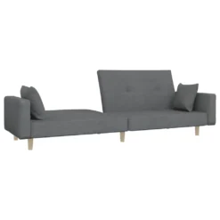 VidaXL Schlafsofa 2-Sitzer Mit 2 Kissen Hellgrau Stoff -VIDAXL || HOMCOM Verkäufe c415b87f3be516e20c2812fac4b81b23
