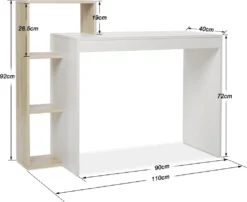 Meerveil Schreibtisch, Computertisch, Mit Ablagefach, Weiß+Natur -VIDAXL || HOMCOM Verkäufe c491b658139101ecdbb1d9b7ebc0a1b1