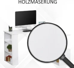 HOMCOM Eckschreibtisch Arbeitstisch Winkelschreibtisch Computertisch Bürotisch Regal L-Form 120 X 110 X 74,5 Cm, I-Form 190 X 50 X 74,5 Cm -VIDAXL || HOMCOM Verkäufe c7c5ade4c2a366496521e7d2241251d4