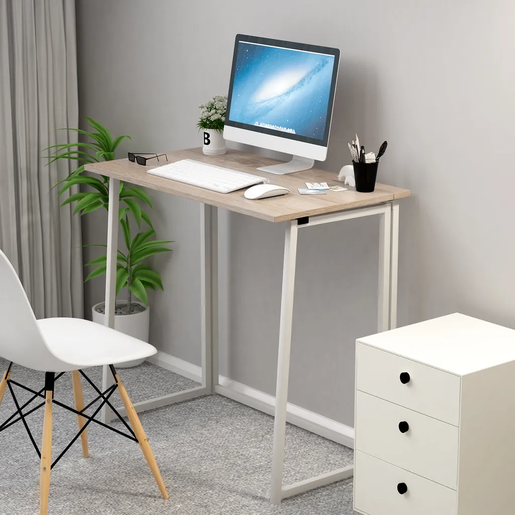 Dripex Faltbar Tisch Schreibtisch Computertisch Für Homeoffice Arbeitszimmer Klappbar PC Tisch (Eichefarbe) 3 Dripex Faltbar Tisch Schreibtisch Computertisch Für Homeoffice Arbeitszimmer Klappbar PC Tisch (Eichefarbe) – Bild 3