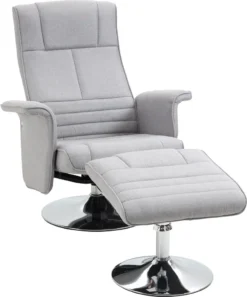 VIDAXL || HOMCOM Verkäufe 7 HOMCOM Massagesessel Mit Fußhocker, Relaxsessel Mit Liegefunktion, Elektrischer Fernsehsessel Mit Fernbedienung, Liegesessel Mit Leinenoptik, Stahl, Hellgrau