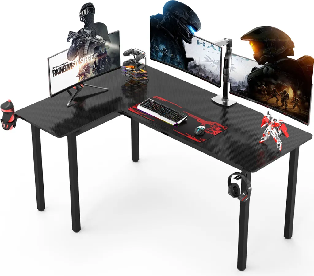 Iropro Gaming Tisch L Form Eckschreibtisch 155CM, Schreibtisch L-förmiger Ergonomic Gaming Computertisch Kohlefaseroberfläche Für E-Sport 155x110x77.5CM 1 Iropro Gaming Tisch L Form Eckschreibtisch 155CM, Schreibtisch L-förmiger Ergonomic Gaming Computertisch Kohlefaseroberfläche Für E-Sport 155x110x77.5CM