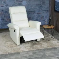 Fernsehsessel HWC-J96, Relaxsessel Sessel Liegesessel, Liegefunktion Verstellbar Kunstleder Creme-weiß -VIDAXL || HOMCOM Verkäufe ca6256dd30f3b79b7fe20e5300682425