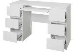 Schreibtisch PUDA, Computertisch, Gametisch, PC Tisch Schreibtisch , 130x76x51, Weiß/Weiß Glanz -VIDAXL || HOMCOM Verkäufe ca629eacc035be58ade5655a6fb7e0dc