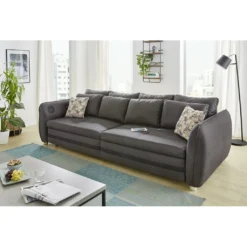 Big Sofa Couch Schlafsofa LED Beleuchtung Bluetooth Soundsystem Ca. 286 Cm LOUNGE Grau -VIDAXL || HOMCOM Verkäufe caf40a6eb35524152fde9e30537b8d61