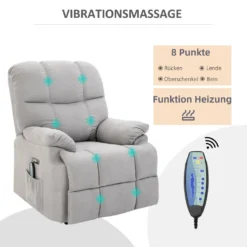 HOMCOM Massagesessel Aufstehhilfe Elektrischer Relaxsessel Mit Wärmefunktion Verstellbarer Winkel USB Fernbedienung Kurzplüsch Grau 83 X 95 X 105 Cm -VIDAXL || HOMCOM Verkäufe cb2aa87379579e4aa6579d0b12d64263