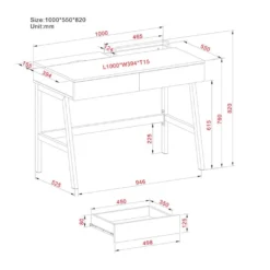 SixBros. Schreibtisch, Bürotisch Für Büro Und Home Office, Computerschreibtisch Eiche/weiß,100 X 55 Cm, CT-3534A/2186 -VIDAXL || HOMCOM Verkäufe cb82611bc88d8bddee06e56183582a78